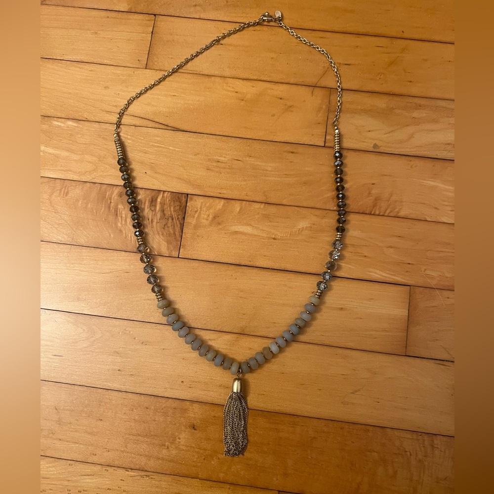 LOFT good and blue dangly necklace